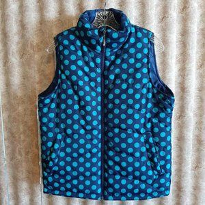HOST PICK EUC Blue, aqua dotted puffer vest size Medium